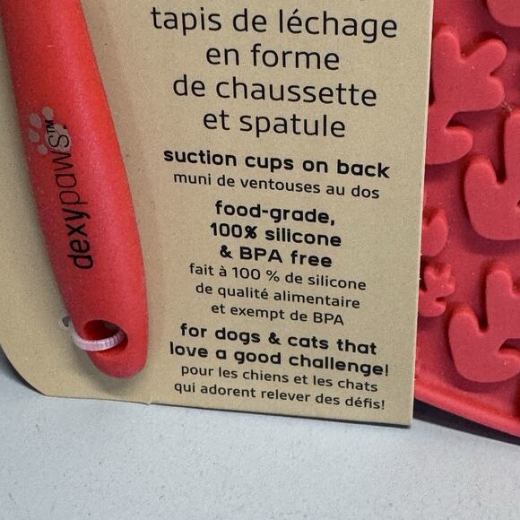 Holiday Christmas Stocking Lick Mat w Spatula Set Dog Cat Enrichment Dexypaw - Picture 2 of 5